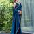 blue beads and stones embellished satin saree