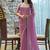 pink beads and stones satin saree