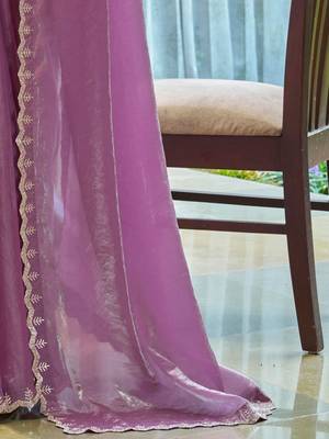 pink beads and stones satin saree 4