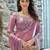 pink beads and stones satin saree