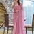 pink beads and stones satin saree
