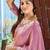 pink beads and stones satin saree