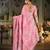 pink floral embroidered organza saree