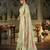 green tie and dye embroidered organza saree