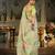 green tie and dye embroidered organza saree