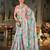 blue tie and dye embroidered sequinned organza saree