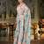blue tie and dye embroidered sequinned organza saree