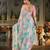 blue tie and dye embroidered sequinned organza saree
