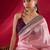 pink embroidered tissue designer saree