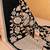 black black & pink floral art silk bagru saree