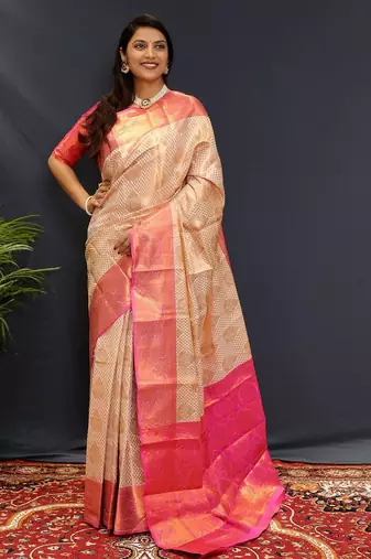 off_white woven design zari kanjeevaram saree
