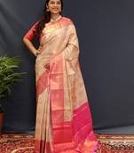 off_white woven design zari kanjeevaram saree