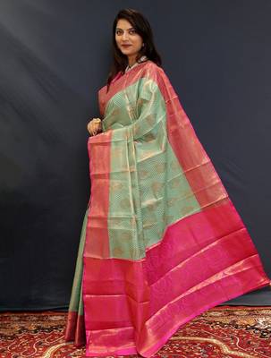 sea_green woven design zari kanjeevaram saree 2