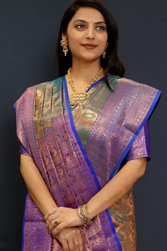 sea_green woven design zari kanjeevaram saree