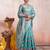 blue leheriya woven design zari organza kanjeevaram saree