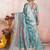 blue leheriya woven design zari organza kanjeevaram saree