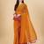 yellow lucknowi embroidered and diamond embellished georgette saree