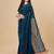 green lucknowi embroidered and diamond embellished georgette saree