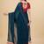 green lucknowi embroidered and diamond embellished georgette saree