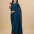 green lucknowi embroidered and diamond embellished georgette saree