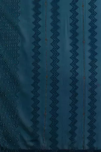 green lucknowi embroidered and diamond embellished georgette saree