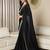 black embellished satin ready to wear saree
