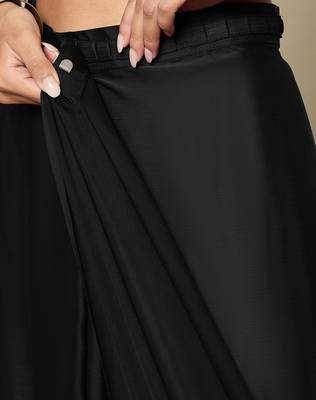 black embellished satin ready to wear saree 4