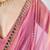 pink beads and stones mirror work organza saree