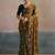 olive floral beads and stones pure chiffon saree