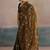 olive floral beads and stones pure chiffon saree