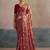 rose floral beads and stones pure chiffon saree