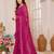 pink embellished mirror work ruffled saree