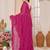 pink embellished mirror work ruffled saree