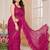 pink embellished mirror work ruffled saree