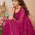 pink embellished mirror work ruffled saree