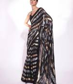 black embellished sequinned saree