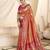 orange woven design zari tissue paithani saree