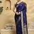 navy_blue ethnic motifs  embellished woven design banarasi silk saree with blouse