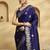 navy_blue ethnic motifs  embellished woven design banarasi silk saree with blouse