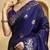 navy_blue ethnic motifs  embellished woven design banarasi silk saree with blouse