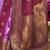 magenta magenta & gold-toned floral zari silk blend banarasi saree