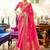 pink pink & golden floral zari silk blend banarasi saree