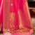 pink pink & golden floral zari silk blend banarasi saree
