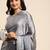 grey embellished beads and stones organza saree