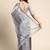 grey embellished beads and stones organza saree