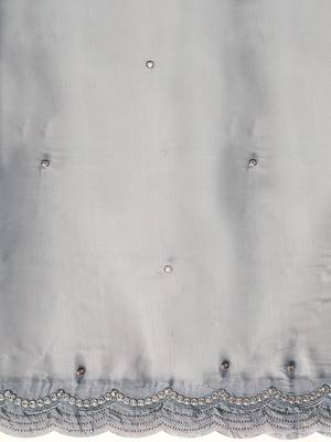 grey embellished beads and stones organza saree 4