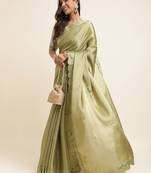 green green embellished organza saree