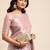 pink embellished sequinned organza saree
