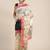 yellow yellow & peach-coloured ethnic motifs print pure linen celebrity saree