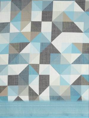 blue blue & black abstract print pure linen celebrity saree 3